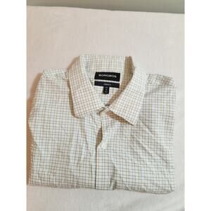 Bonobos Shirt Mens XL Tall Yellow Plaid Long Sleeve Nylon Spandex Preppy